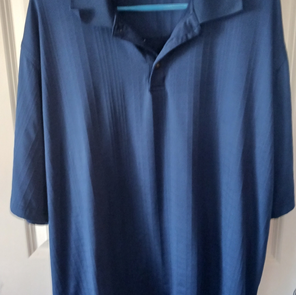 Simply Styled Polo Shirt Men 2XL Blue Collared Short Sleeve Regular Fit Solid